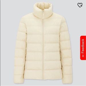 White Uniqlo ultra lightweight Puffer